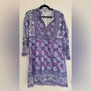 Bella Tu Purple & Blue Long Sleeve Dress